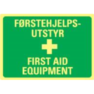 Skilt førstehjelpsutstyr/ First Aid equitment 250x200 mm