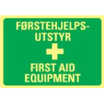 Skilt førstehjelpsutstyr/ First Aid equitment 250x200 mm